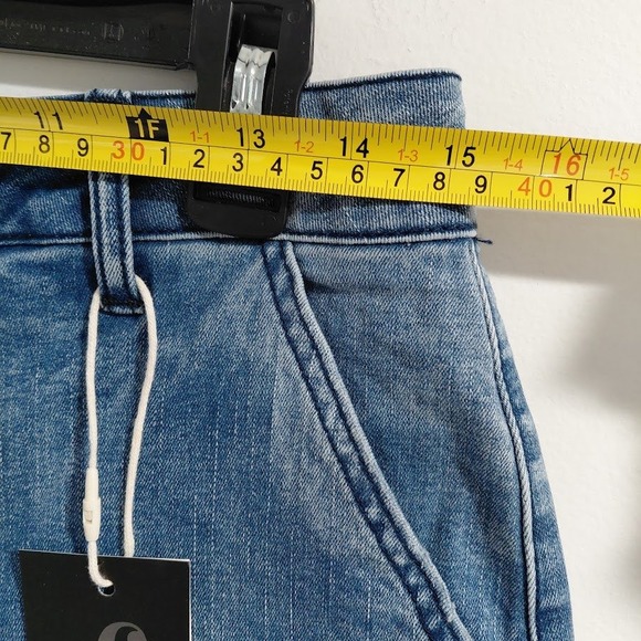 Flamingals Women's Medium Blue Denim Cropped Wide Leg Jeans Size M - Picture 10 of 14